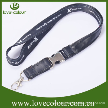 Factory cheap custom leather lanyard no minimum order